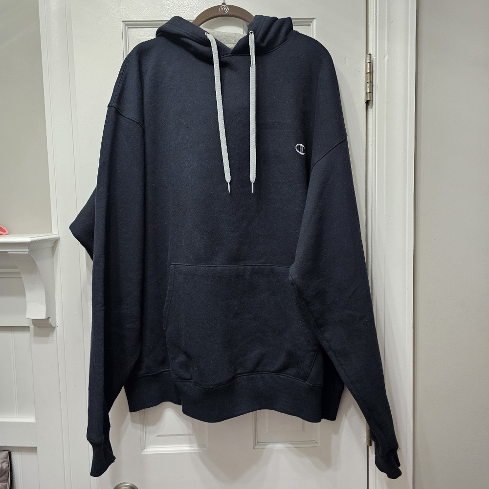 NWOT Champion Eco Authentic Pullover Hoodie Sweatshirt Black 2XL / XXL
